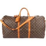 Louis Vuitton Monogram Canvas Keepall 60 Bandoulière Travel Bag