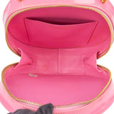 Chanel Iconic Quilted Patent Leather Round Vanity Handbag