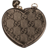 Gucci Guccissima Leather Heart Shaped Coin Purse Wallet Bag Charm Accessoires