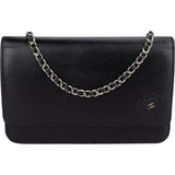 Chanel Chic Leather Camellia Wallet On Chain Crossbody Bag