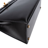 Hermès Noir Boxcalf Leather Kelly 32 Handbag