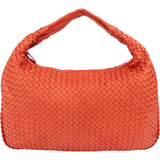 Bottega Red Intrecciato Leather Veneta Belly Hobo Handbag