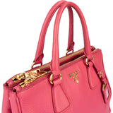 Prada Pink Leather Galleria Double Zip Tote Handbag - vintageandkickz