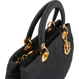 Christian Dior Quilted Nylon Medium Lady Dior Handbag