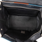 Céline Bicolor Leather Multicolor Striped Cotton Trapeze Handbag