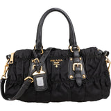Prada Black Tessuto Gaufre Satchel Handbag