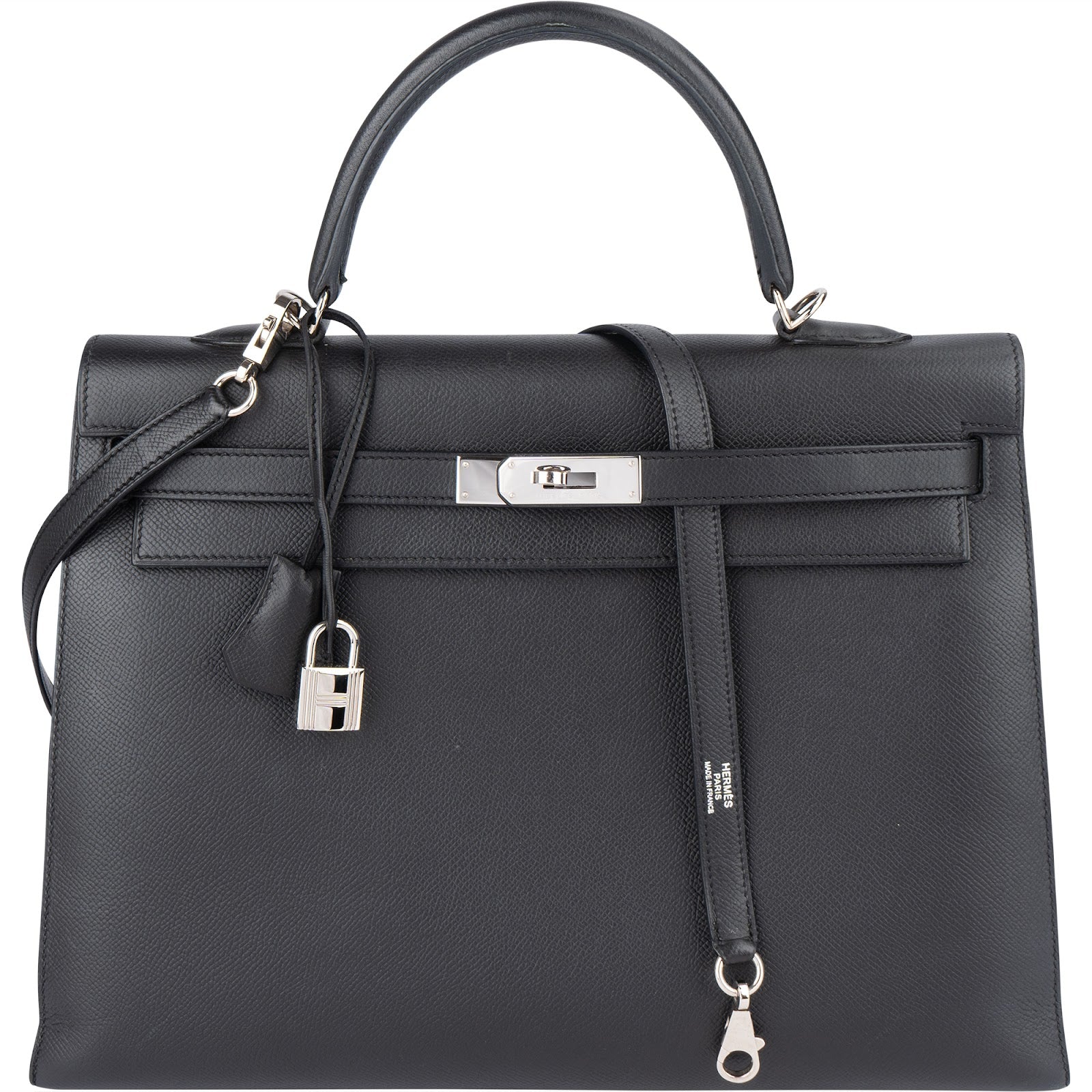 Hermès Noir Epsom Leather Sellier Kelly 35 Handbag - vintageandkickz