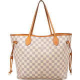 Louis Vuitton Monogram Damier Azur Canvas Neverfull MM Shoulder Bag
