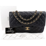 Chanel Quilted Caviar Leather Jumbo Double Flap Crossbody Bag