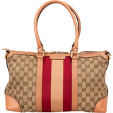 Gucci Monogram GG Sherry Line Web Handbag - vintageandkickz