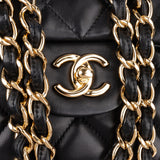 Chanel Quilted Lambskin Gold Jumbo Double Flap Crossbody Bag