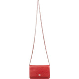 [🔄️B20 / F45] Chanel Camellia Embossed Leather Wallet on Chain Crossbody Bag - vintageandkickz