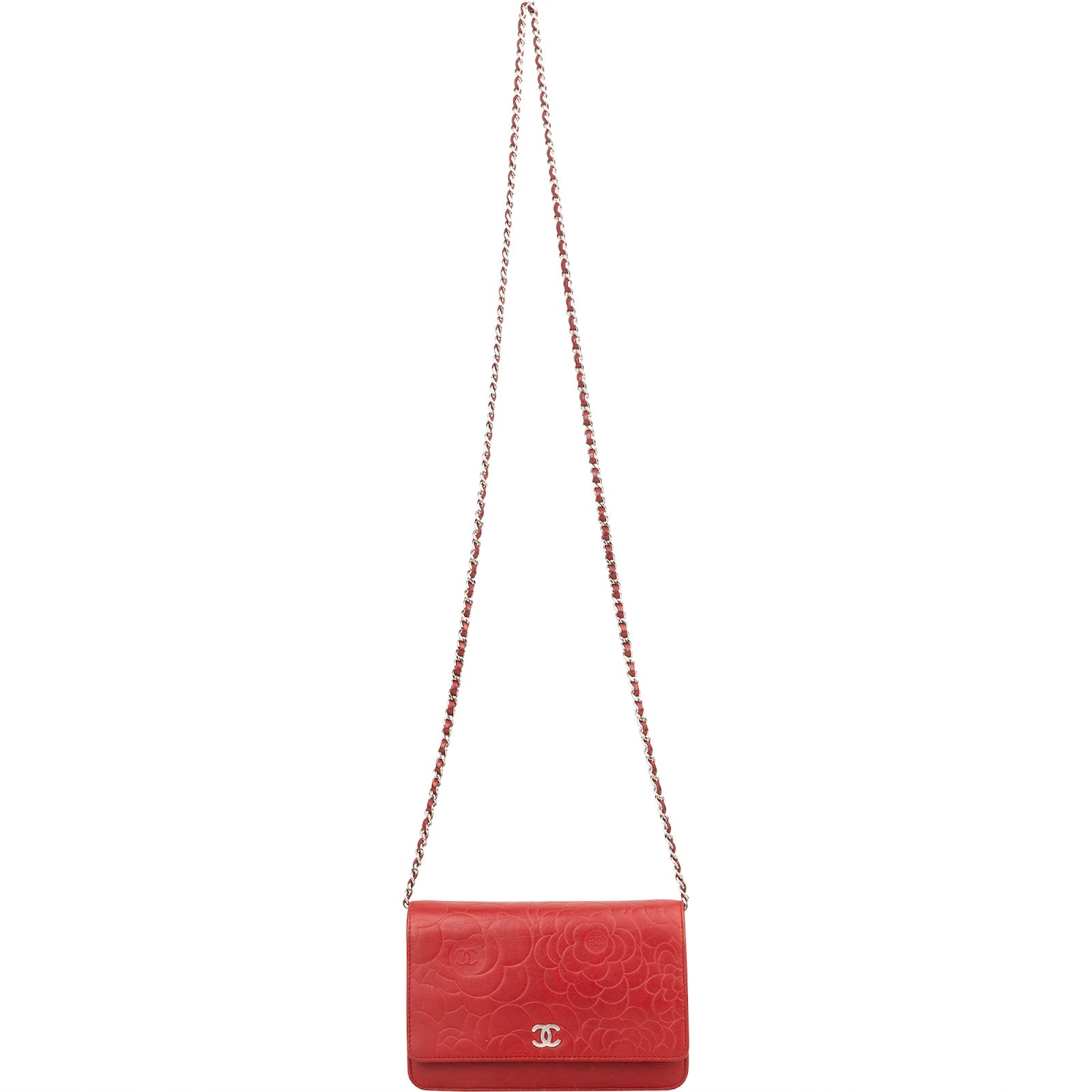[🔄️B20 / F45] Chanel Camellia Embossed Leather Wallet on Chain Crossbody Bag - vintageandkickz
