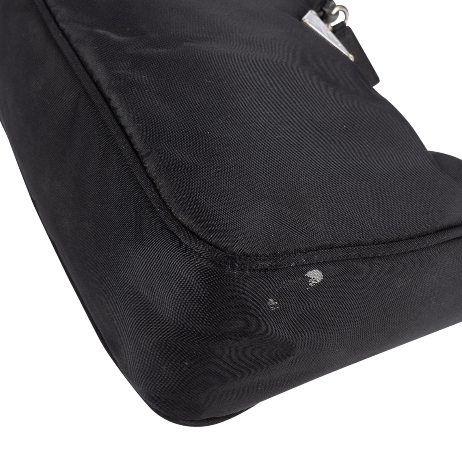 Prada Black Nylon Triangle Vintage Re-Edition Handbag - vintageandkickz