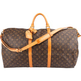 Louis Vuitton Monogram Canvas Keepall 60 Bandoulière Travel Bag