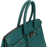Hermès Malachite Togo Leather Palladium Birkin 35 Handbag