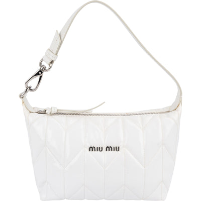 Miu Miu Quilted Patent Leather Mini Pouch Handbag