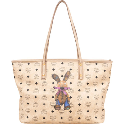 MCM Monogram Visetos Zoo Rabbit Liz Shopper Shoulder Bag