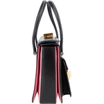 Prada Calfskin Leather Double Turnlock Handbag - vintageandkickz