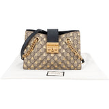 Gucci Monogram GG Supreme Canvas Padlock Bees Print Shoulder Bag