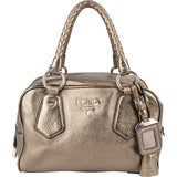 [🔄️B11 / F19] Prada Metallic Pebbled Leather Bauletto Bag Handbag - vintageandkickz