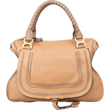 Chloé Grained Calfskin Marcie Large Hobo Saddle Handbag