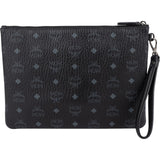 MCM Black Monogram Visetos Clutch