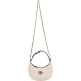 GucciQuilted Leather GG Marmont Half-Moon-Shaped Mini Shoulder Bag