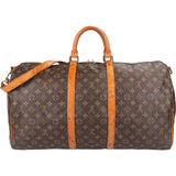 Louis Vuitton Monogram Canvas Keepall 55 Bandoulière Travel Bag