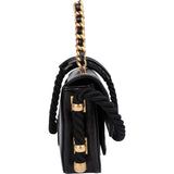 Chanel Aged Calfskin Vintage Rope Strap Single Flap Shoulder Bag