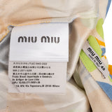 Miu Miu Multicolor Printed Shirt Button Knot Maxi Dress (40)