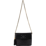 Chanel Quilted Lambskin CC Tassel Single Flap Crossbody Bag