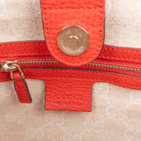 Gucci Red Leather Bamboo Top Handle Large Tote Handbag