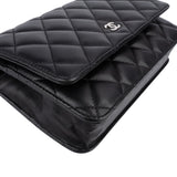 Chanel Quilted Caviar Leather Palladium Wallet On Chain Crossbody Bag