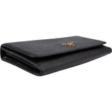 Prada Black Saffiano Leather Continental Wallet