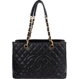 Chanel Quilted Caviar Leather Grand Shopping Tote Shoulder Bag
