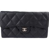 Chanel Quilted Caviar Leather Classic Flap Wallet