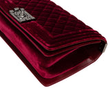 Chanel Quilted Velvet Medium Boy Crossbody Bag