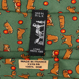 Hermès Dog Motif Pattern Silk Tie Krawatte