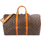 Louis Vuitton Monogram Canvas Keepall 50 Bandoulière Travel Bag