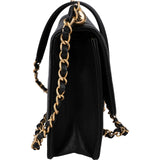 Chanel Quilted Lambskin Pearl on Top Single Flap Crossbody Bag