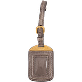 Prada Taupe Leather Small Luggage Tag Bag Charm