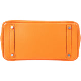 Hermès Orange H Taurillon Clemence Leather Palladium Birkin 30 Handbag