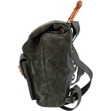 Gucci Green Suede Bamboo Backpack