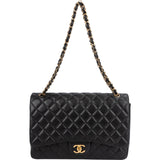 Chanel Quilted Lambskin Maxi Double Flap Crossbody Bag