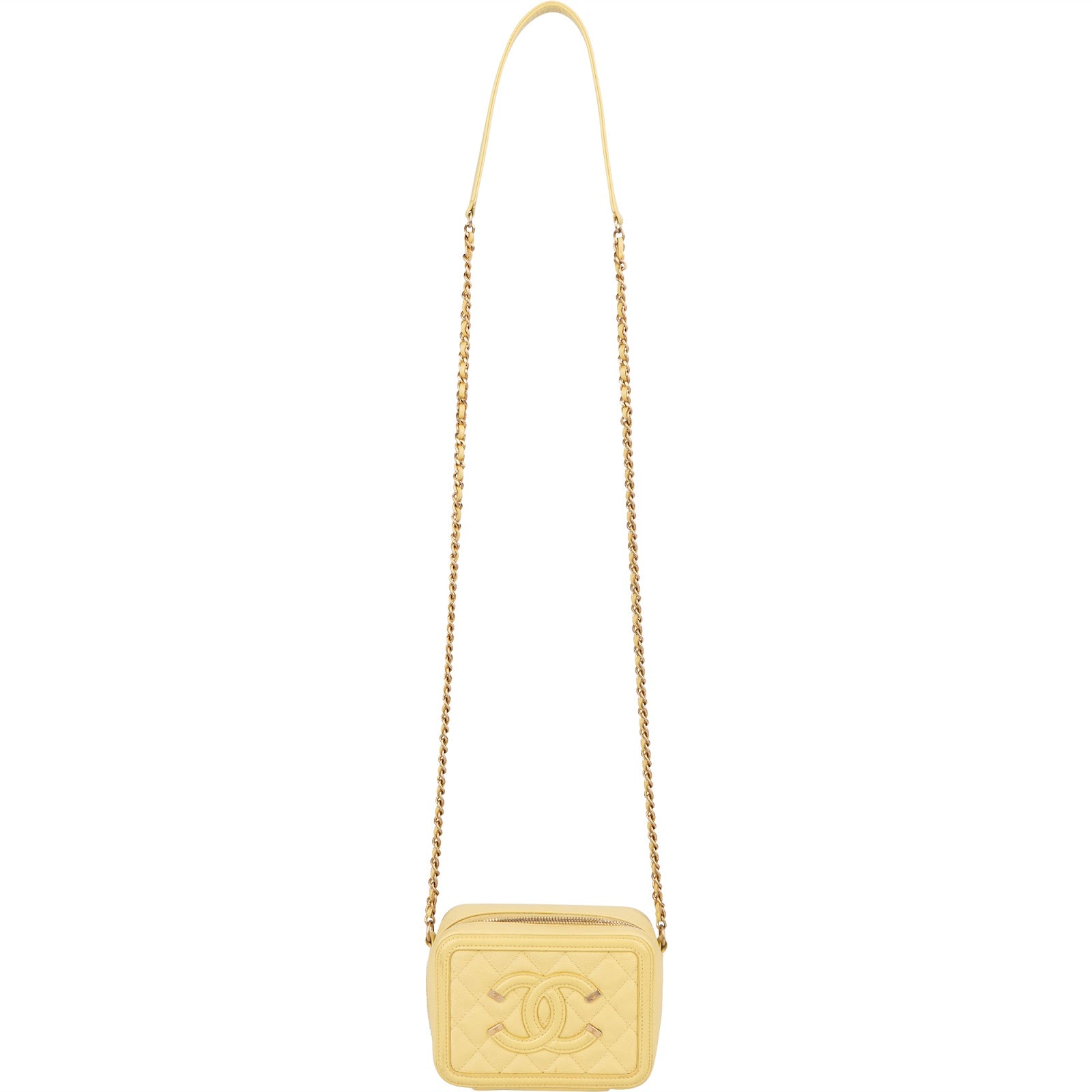 Chanel Quilted Caviar Leather CC Filigree Crossbody Bag - vintageandkickz