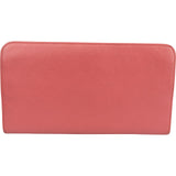 Prada Saffiano Leather Zip Around Clip Organizer Wallet