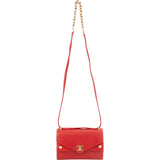 Chanel Stitched Leather Chevron Envelope Double Flap Shoulder Crossbody Bag