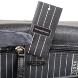 Ermenegildo Zegna Black Leather Briefcase Handbag