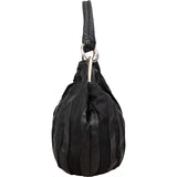 Prada Tessuto Leather Striped Gauffre Hobo Handbag